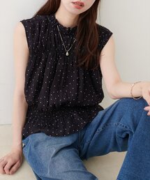 natural couture | 胸シャーリングシアーノースリブラウス(シャツ/ブラウス)