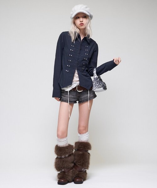 WHO'S WHO gallery(フーズフーギャラリー)の「【WEB限定】ナポレオンコンパクトシャツ(シャツ/ブラウス・レディース・ネイビー/オフホワイト/ベージュ/ブラック・FREE)」の15枚目の写真