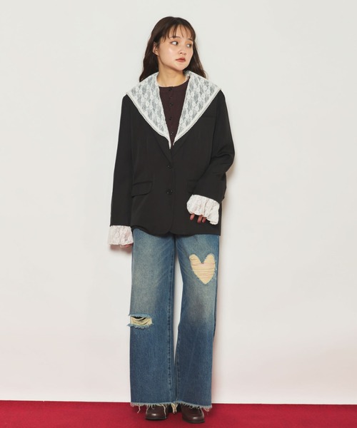 archives(アルシーヴ)の「ハートダメージデニム(デニムパンツ・レディース・ロイヤルブルー/ブラック・SMALL/MEDIUM)」の9枚目の写真