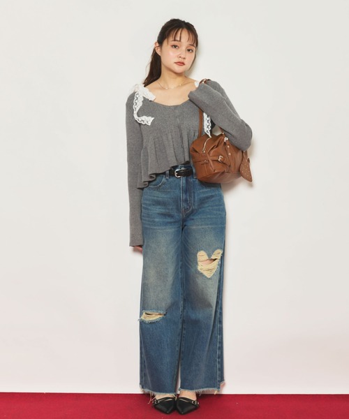 archives(アルシーヴ)の「ハートダメージデニム(デニムパンツ・レディース・ロイヤルブルー/ブラック・SMALL/MEDIUM)」の15枚目の写真