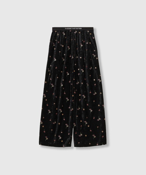 THINGS THAT MATTER(シングス ザット マター)の「STICKER PRINT VELOUR PANTS / ステッカー プリント ベロア パンツ(その他パンツ・レディース・ブラック×レッド/ブラック×イエロー・FREE)」の22枚目の写真