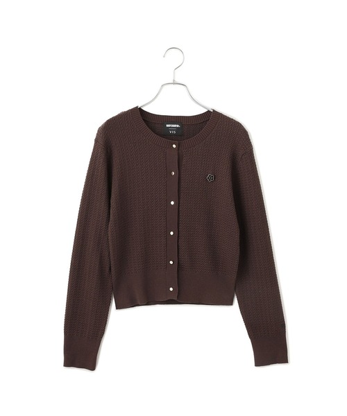 MARY QUANT(マリークワント)の「【MARY QUANT×VIS】デイジーモチーフカーディガン(カーディガン/ボレロ・レディース・ピンク/ホワイト系その他/ダークブラウン/ブラック・FREE)」の3枚目の写真