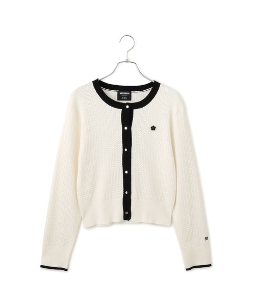 MARY QUANT(マリークワント)の「【MARY QUANT×VIS】デイジーモチーフカーディガン(カーディガン/ボレロ・レディース・ピンク/ホワイト系その他/ダークブラウン/ブラック・FREE)」の1枚目の写真
