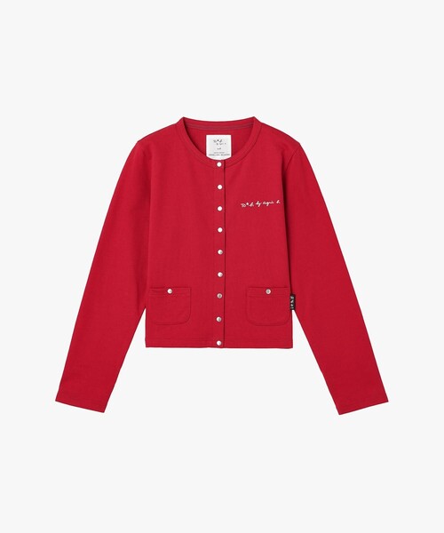 To b. by agnes b.(トゥービーバイアニエスベー)の「To b. by agnes b.× green label relaxing オーガニックコットン ニュートラディショナルカーディガン(カーディガン/ボレロ・レディース・レッド・FREE)」の2枚目の写真