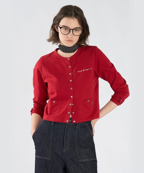 To b. by agnes b.(トゥービーバイアニエスベー)の「To b. by agnes b.× green label relaxing オーガニックコットン ニュートラディショナルカーディガン(カーディガン/ボレロ・レディース・レッド・FREE)」の4枚目の写真