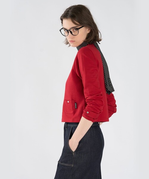 To b. by agnes b.(トゥービーバイアニエスベー)の「To b. by agnes b.× green label relaxing オーガニックコットン ニュートラディショナルカーディガン(カーディガン/ボレロ・レディース・レッド・FREE)」の5枚目の写真
