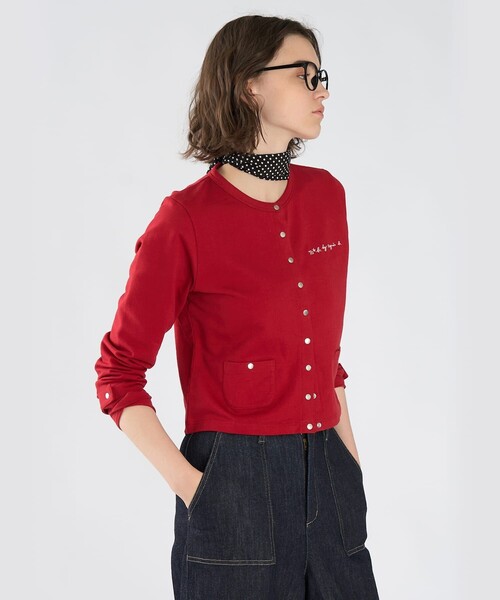 To b. by agnes b.(トゥービーバイアニエスベー)の「To b. by agnes b.× green label relaxing オーガニックコットン ニュートラディショナルカーディガン(カーディガン/ボレロ・レディース・レッド・FREE)」の8枚目の写真
