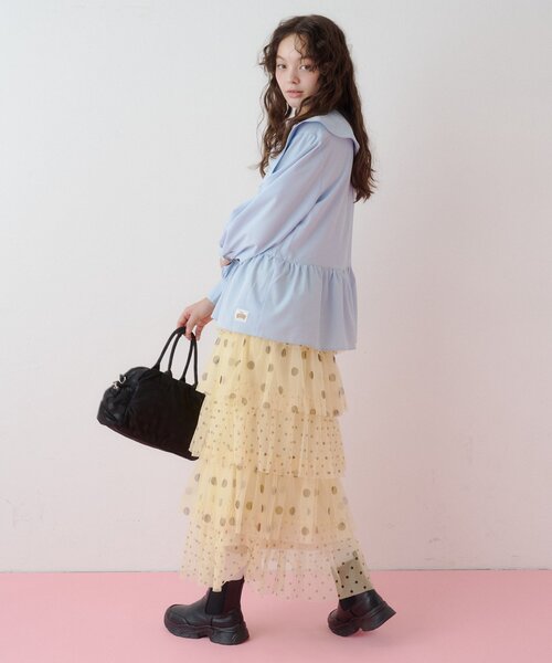 HELLO.SANFRANCISCO(ハローサンフランシスコ)の「【HELLO.SANFRANCISCO】リボンビックカラーブラウス(シャツ/ブラウス・レディース・ブルー/ホワイト・ONE SIZE)」の15枚目の写真