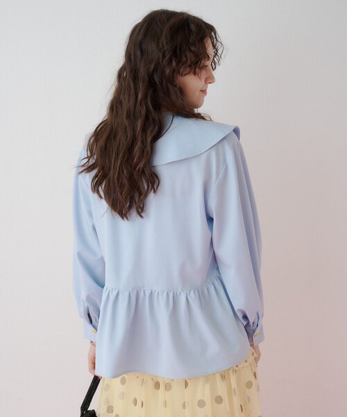 HELLO.SANFRANCISCO(ハローサンフランシスコ)の「【HELLO.SANFRANCISCO】リボンビックカラーブラウス(シャツ/ブラウス・レディース・ブルー/ホワイト・ONE SIZE)」の19枚目の写真