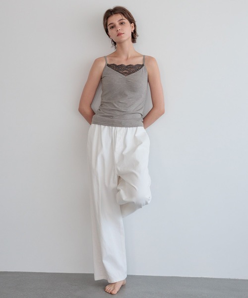 bijorie(ビジュリィ)の「【bijorie】カップ付きレースギャザーキャミ(インナーウェア/肌着・レディース・ブラック/グレー/シルバーグレー・LARGE/MEDIUM)」の9枚目の写真