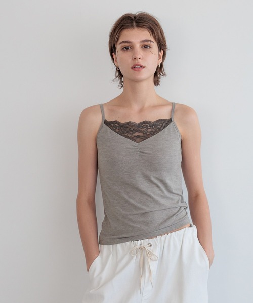 bijorie(ビジュリィ)の「【bijorie】カップ付きレースギャザーキャミ(インナーウェア/肌着・レディース・ブラック/グレー/シルバーグレー・LARGE/MEDIUM)」の11枚目の写真