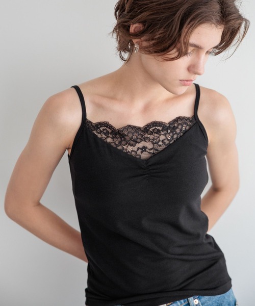 bijorie(ビジュリィ)の「【bijorie】カップ付きレースギャザーキャミ(インナーウェア/肌着・レディース・ブラック/グレー/シルバーグレー・LARGE/MEDIUM)」の21枚目の写真