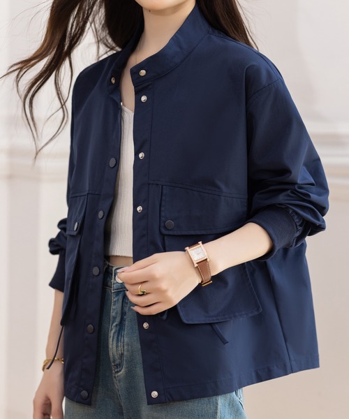 AMAJI(アマジ)の「スタンドカラー ワークジャケット(その他アウター・レディース・ネイビー・SMALL/MEDIUM/LARGE/X-LARGE)」の2枚目の写真
