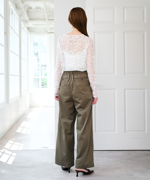 U by SPICK&SPAN(ユーバイスピックアンドスパン)の「ストレッチレースクループルオーバー(Tシャツ/カットソー・レディース・ブラック/ホワイト・FREE)」の21枚目の写真