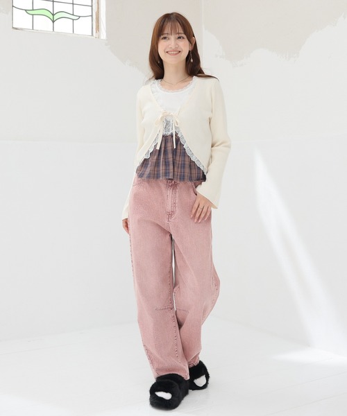 Honeys(ハニーズ)の「カラーカーブパンツ(デニムパンツ・レディース・ピンク系1/イエロー・L/LL/M/S/SS)」の4枚目の写真