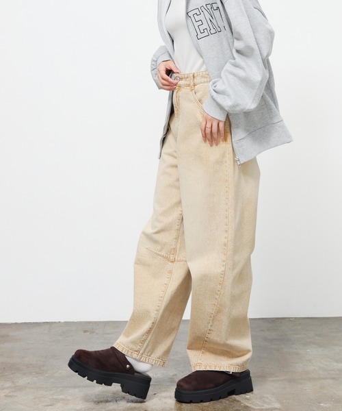 Honeys(ハニーズ)の「カラーカーブパンツ(デニムパンツ・レディース・ピンク系1/イエロー・L/LL/M/S/SS)」の9枚目の写真