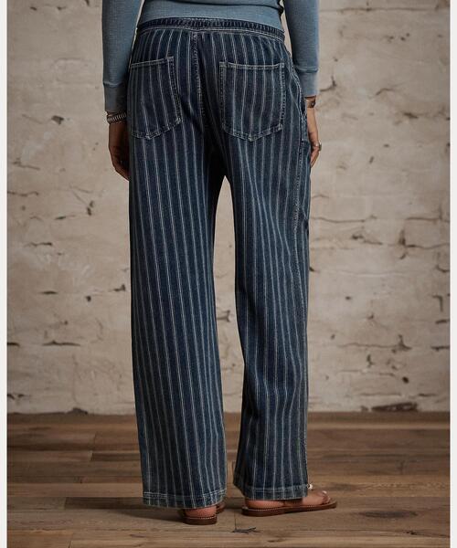 RRL(ダブル アール エル)の「インディゴ ストライプド コットンリネン ジャージー パンツ(その他パンツ・レディース・ネイビー系1・2/3/4/5/1)」の6枚目の写真