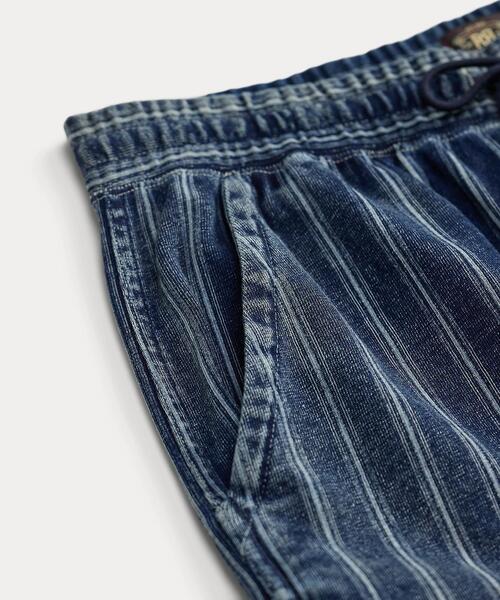 RRL(ダブル アール エル)の「インディゴ ストライプド コットンリネン ジャージー パンツ(その他パンツ・レディース・ネイビー系1・2/3/4/5/1)」の8枚目の写真