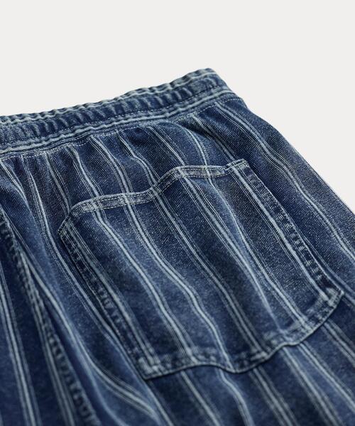 RRL(ダブル アール エル)の「インディゴ ストライプド コットンリネン ジャージー パンツ(その他パンツ・レディース・ネイビー系1・2/3/4/5/1)」の9枚目の写真