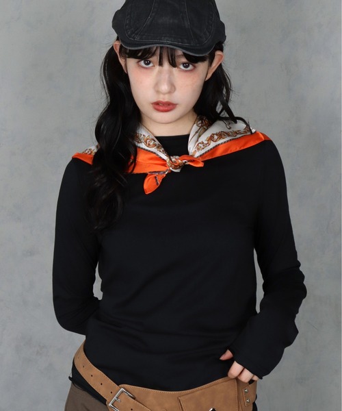 BARELY BLUE(ベアリーブルー)の「【 BARELY BLUE / ベアリーブルー 】 ライト フィット ロングスリーブ トップス / ロンT(Tシャツ/カットソー・レディース・ブラック/イエロー/ブルー・FREE)」の2枚目の写真