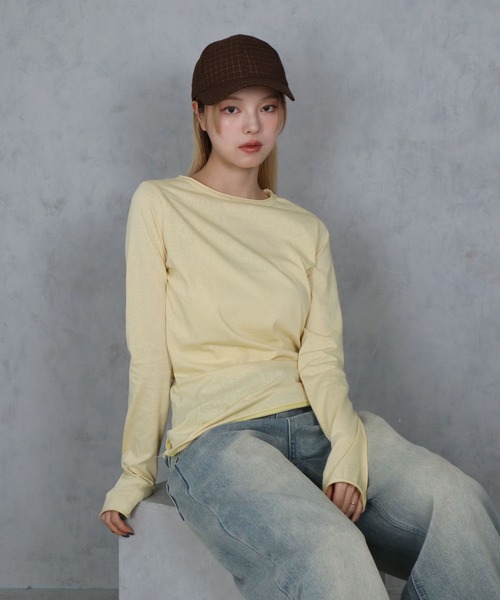 BARELY BLUE(ベアリーブルー)の「【 BARELY BLUE / ベアリーブルー 】 ライト フィット ロングスリーブ トップス / ロンT(Tシャツ/カットソー・レディース・ブラック/イエロー/ブルー・FREE)」の8枚目の写真