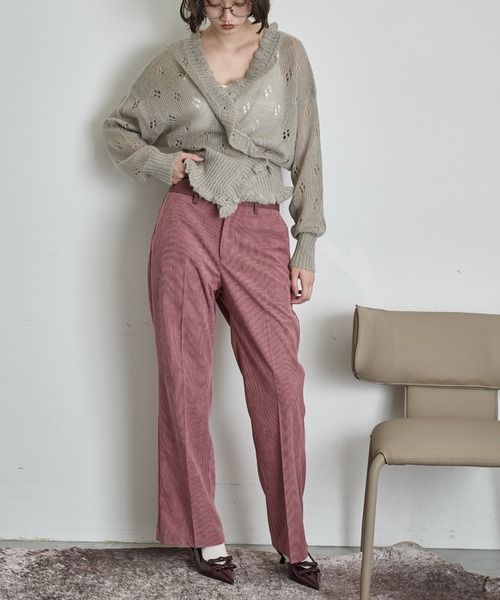 THE YOn(ザヨン)の「配色ベルトセミフレアパンツ(その他パンツ・レディース・ブラック/アイボリー/ピンク・M/S)」の12枚目の写真