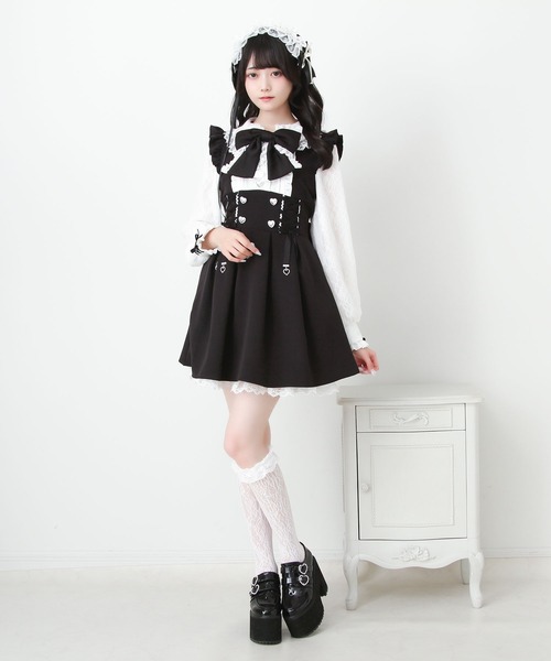 DearMyLove(ディアマイラブ)の「ハイウエストレースアップリボンハートワンピース(ワンピース・レディース・ネイビー/ブラック/レッド・3L/LARGE/MEDIUM)」の20枚目の写真