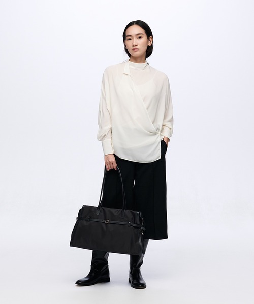 Breath TOPKAPI(ブレストプカピ)の「【Breath TOPKAPI】STRIA ストリア ナローベルト ナイロン トートバッグ LL / 撥水 / A4 / 大容量(トートバッグ・レディース・ブラック/グレイッシュベージュ・FREE)」の4枚目の写真