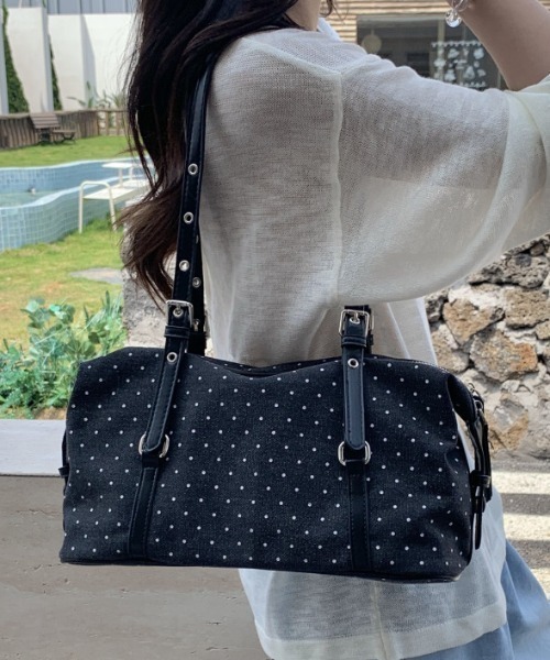 mebole（メボレ）の「dot square boston bag（ボストンバッグ・レディース・ブラック/アイボリー・FREE）」の9枚目の写真