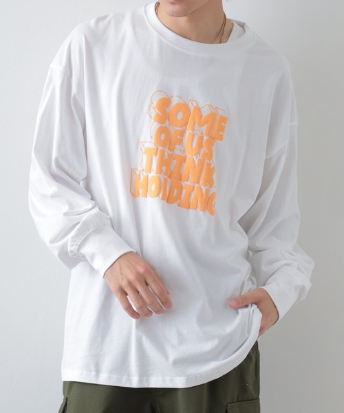 FUNALIVE(ファンアライブ)の「プリントBIGロンTシャツ(Tシャツ/カットソー・メンズ・ブラック/ネイビー/ピンク/オフホワイト/チャコール/ホワイト系その他/杢グレー/オートミール/グリーン/ホワイト系その他2/ホワイト系1/ホワイト系2/ホワイト系3/ホワイト系4/ブラック系1/ブラック系2/ブラック系3/ブラック系4/ブラック系5/グレー系1/グリーン系1/ネイビー系1/ネイビー系2/ピンク系1・M/L/XL)」の6枚目の写真