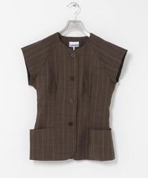 GANNI | GANNI WOOL STRIPE CAP SLEEVE BLOUSE(シャツ/ブラウス)