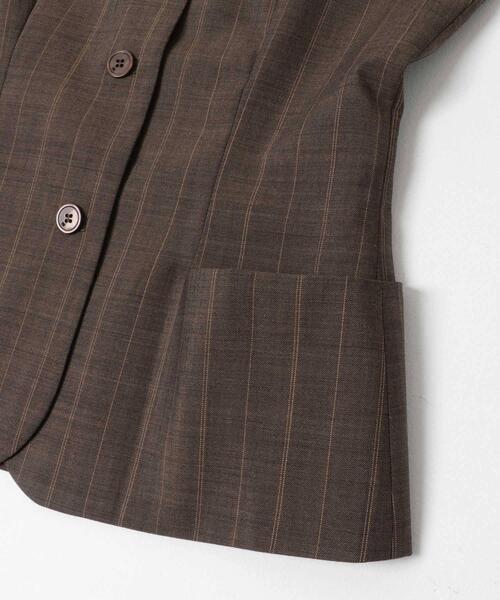 GANNI(ガニー)の「GANNI WOOL STRIPE CAP SLEEVE BLOUSE(シャツ/ブラウス・レディース・ブラウン系その他・38)」の4枚目の写真