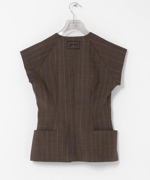 GANNI(ガニー)の「GANNI WOOL STRIPE CAP SLEEVE BLOUSE(シャツ/ブラウス・レディース・ブラウン系その他・38)」の5枚目の写真