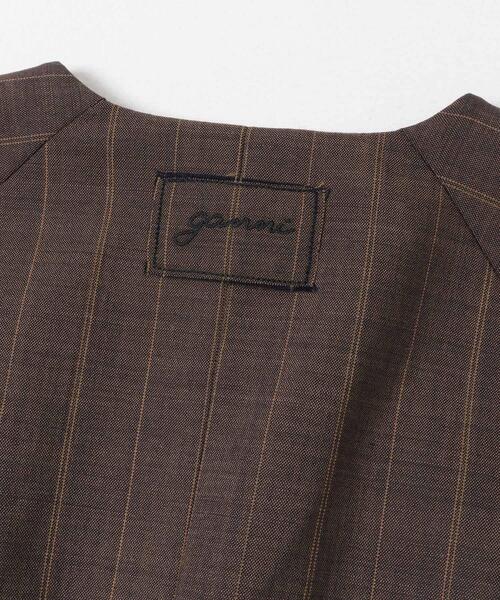 GANNI(ガニー)の「GANNI WOOL STRIPE CAP SLEEVE BLOUSE(シャツ/ブラウス・レディース・ブラウン系その他・38)」の6枚目の写真