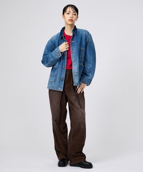 REMI RELIEF(レミレリーフ)の「【REMI RELIEF/レミレリーフ】9.5ozネップDENIMカバーオール(衿コーデュロイ)/デニム/アウター(ブルゾン・レディース・ブルー・フリー)」の20枚目の写真