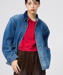 【REMI RELIEF/レミレリーフ】9.5ozネップDENIMカバーオール（衿コーデュロイ）/デニム/アウター