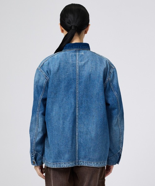 REMI RELIEF(レミレリーフ)の「【REMI RELIEF/レミレリーフ】9.5ozネップDENIMカバーオール(衿コーデュロイ)/デニム/アウター(ブルゾン・レディース・ブルー・フリー)」の11枚目の写真