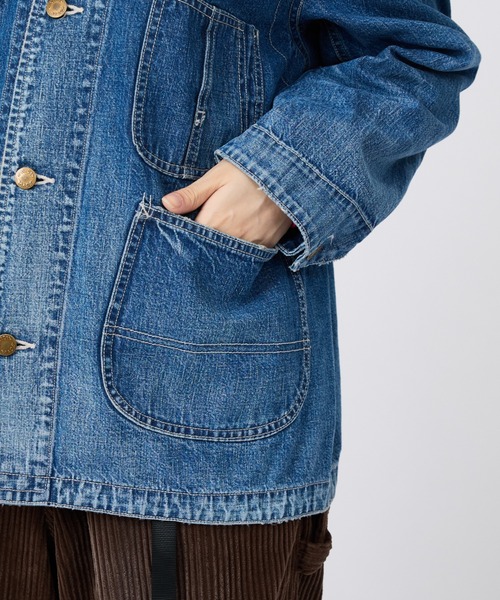REMI RELIEF(レミレリーフ)の「【REMI RELIEF/レミレリーフ】9.5ozネップDENIMカバーオール(衿コーデュロイ)/デニム/アウター(ブルゾン・レディース・ブルー・フリー)」の14枚目の写真