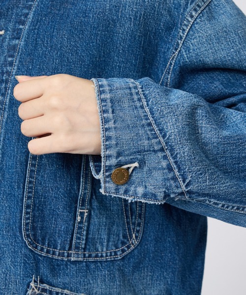 REMI RELIEF(レミレリーフ)の「【REMI RELIEF/レミレリーフ】9.5ozネップDENIMカバーオール(衿コーデュロイ)/デニム/アウター(ブルゾン・レディース・ブルー・フリー)」の15枚目の写真