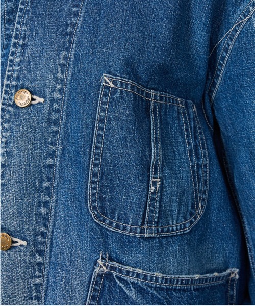 REMI RELIEF(レミレリーフ)の「【REMI RELIEF/レミレリーフ】9.5ozネップDENIMカバーオール(衿コーデュロイ)/デニム/アウター(ブルゾン・レディース・ブルー・フリー)」の16枚目の写真