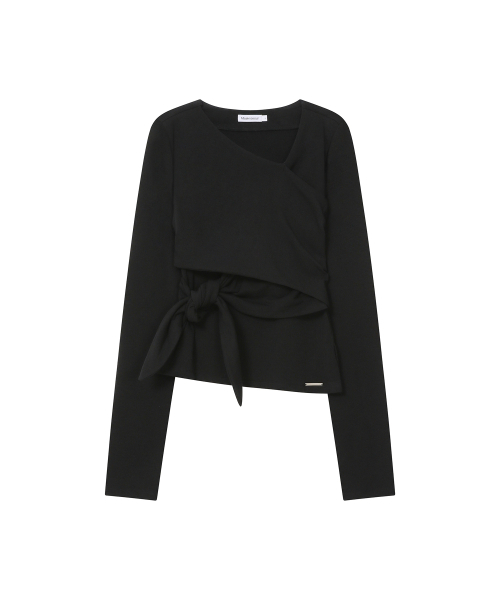 Miseki SEOUL(ミセキソウル)の「Tie-up layered long sleeve BLACK(Tシャツ/カットソー・レディース・その他・1/2)」の2枚目の写真