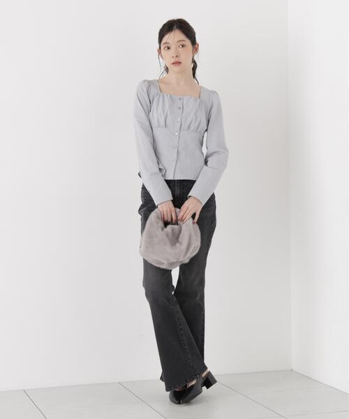 PROPORTION BODY DRESSING（プロポーションボディドレッシング）の「フェイクファーバッグ / 1216281003（ハンドバッグ・レディース・オフホワイト/グレー・ﾌﾘ-）」の4枚目の写真