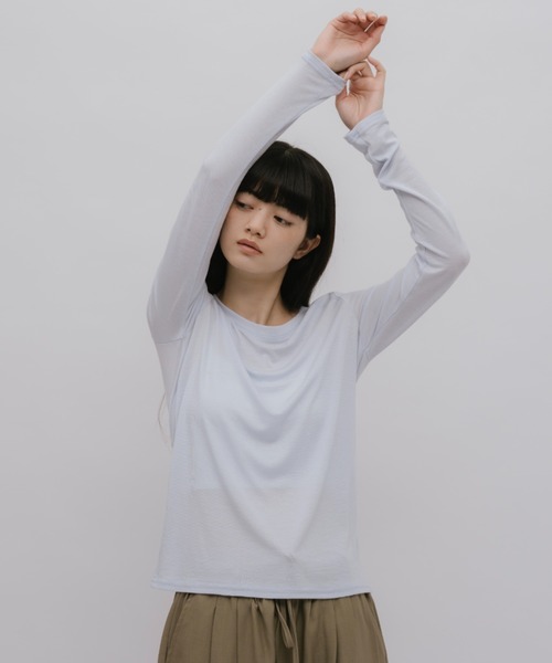 duei(デュイ)の「ソフトカラークルーネックロンT(Tシャツ/カットソー・レディース・ライトブルー/イエロー/ブラウン・FREE)」の13枚目の写真