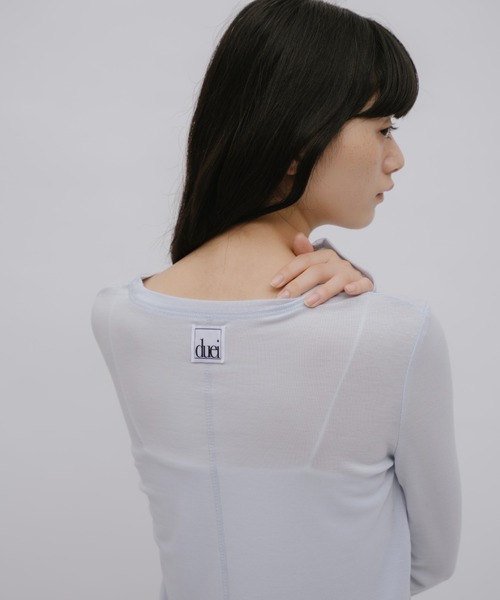 duei(デュイ)の「ソフトカラークルーネックロンT(Tシャツ/カットソー・レディース・ライトブルー/イエロー/ブラウン・FREE)」の15枚目の写真
