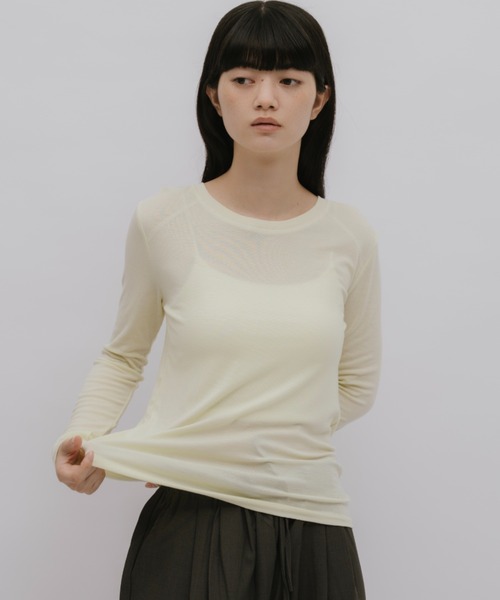 duei(デュイ)の「ソフトカラークルーネックロンT(Tシャツ/カットソー・レディース・ライトブルー/イエロー/ブラウン・FREE)」の21枚目の写真