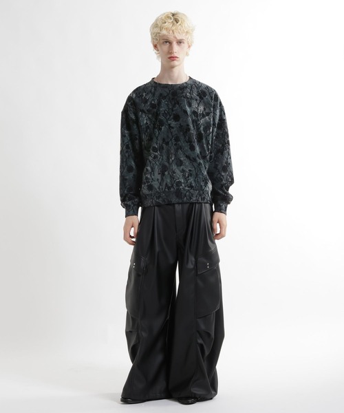 HARE(ハレ)の「フロッキーフラワーガラスウェット(HARE)(スウェット・メンズ・ブラック系その他/グリーン系その他・FREE)」の7枚目の写真