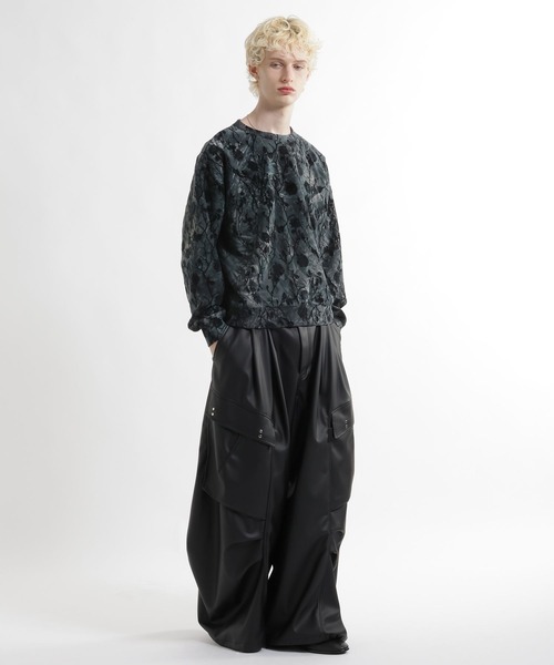 HARE(ハレ)の「フロッキーフラワーガラスウェット(HARE)(スウェット・メンズ・ブラック系その他/グリーン系その他・FREE)」の6枚目の写真