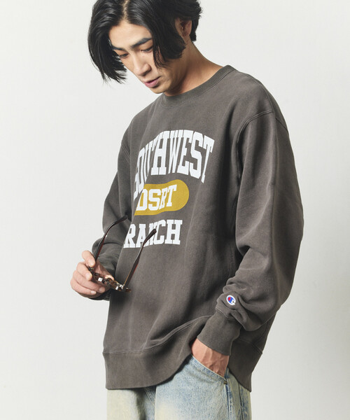 Champion(チャンピオン)の「Champion/チャンピオン 別注 REVERSE WEAVE VINTAGE WASH PRINT SWEAT/リバースウィーブ ヴィンテージウォッシュ プリント スウェット(スウェット・メンズ・チャコールグレー/ライトグレー/ブラック/ネイビー/ブラウン/グレー/シルバー/インディゴブルー/グリーン/ナチュラル・SMALL/MEDIUM/LARGE/X-LARGE)」の6枚目の写真