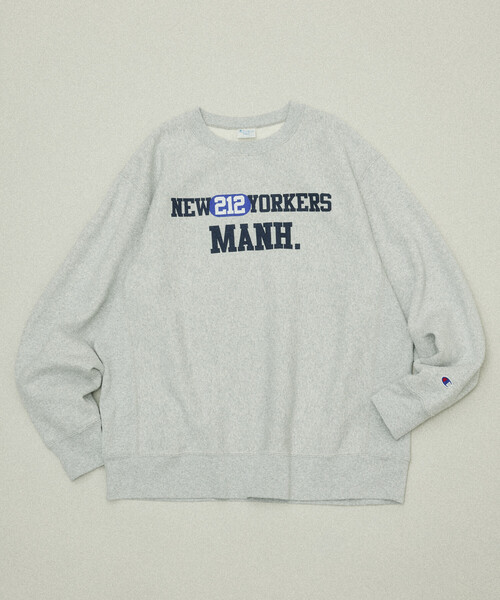 Champion(チャンピオン)の「Champion/チャンピオン 別注 REVERSE WEAVE VINTAGE WASH PRINT SWEAT/リバースウィーブ ヴィンテージウォッシュ プリント スウェット(スウェット・メンズ・チャコールグレー/ライトグレー/ブラック/ネイビー/ブラウン/グレー/シルバー/インディゴブルー/グリーン/ナチュラル・SMALL/MEDIUM/LARGE/X-LARGE)」の5枚目の写真