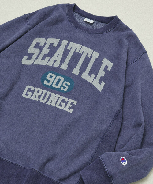 Champion(チャンピオン)の「Champion/チャンピオン 別注 REVERSE WEAVE VINTAGE WASH PRINT SWEAT/リバースウィーブ ヴィンテージウォッシュ プリント スウェット(スウェット・メンズ・チャコールグレー/ライトグレー/ブラック/ネイビー/ブラウン/グレー/シルバー/インディゴブルー/グリーン/ナチュラル・SMALL/MEDIUM/LARGE/X-LARGE)」の10枚目の写真